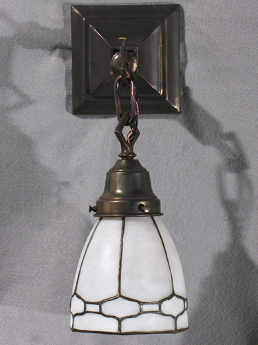 Pair of Leaded Glass Sconces